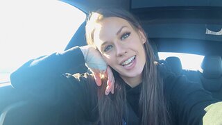 Homemade video be fitting of Madi pleasuring her pussy in the car - HD