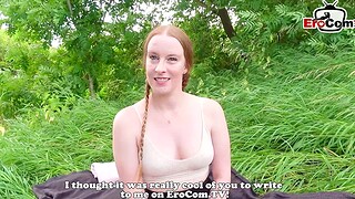 Outdoor creampie Assignation - german redhead teen slut meet and fuck POV pick up